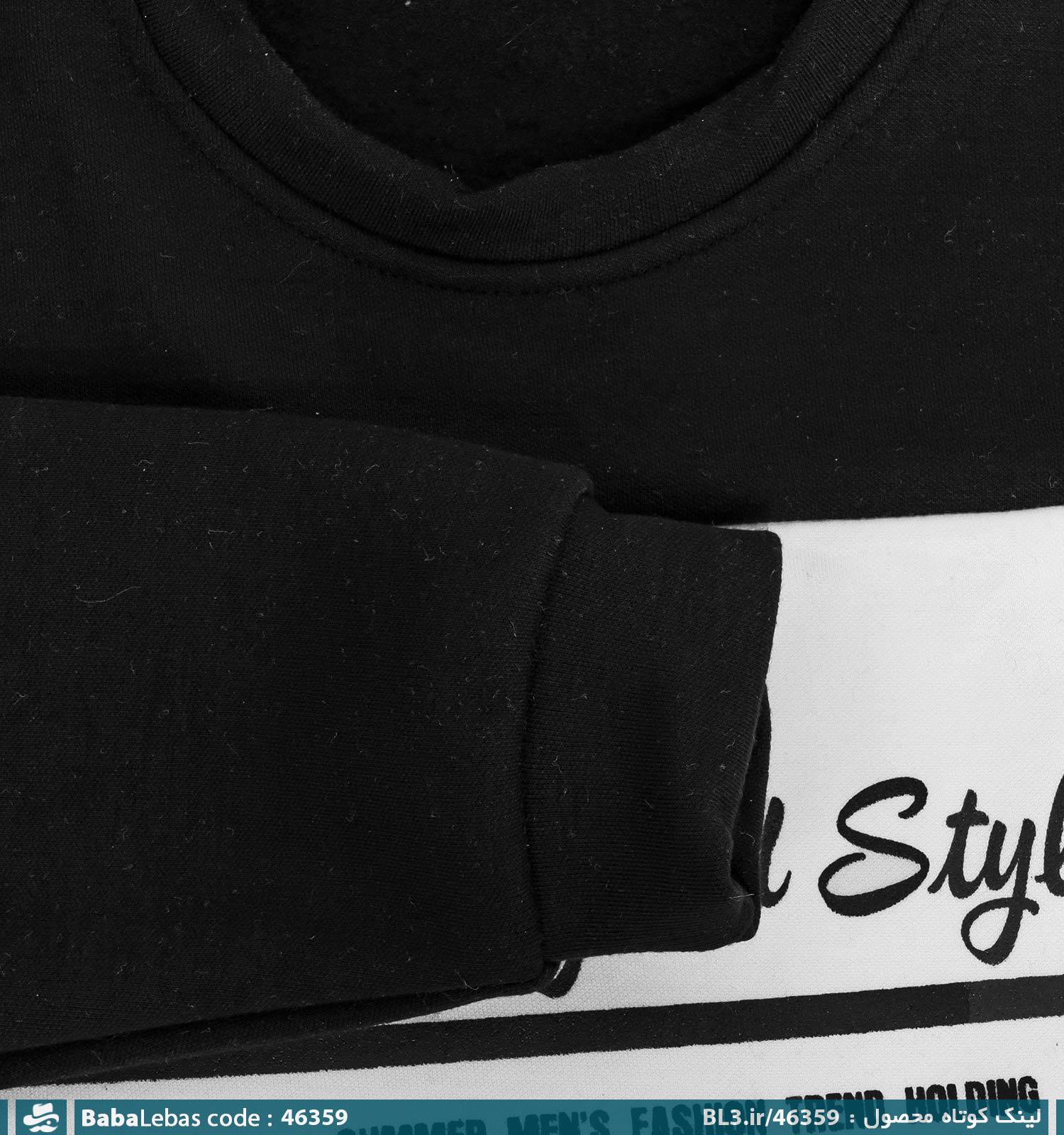 بلوز دورس یقه گرد مشکی رینگری مدل 46359 - تصویر 3