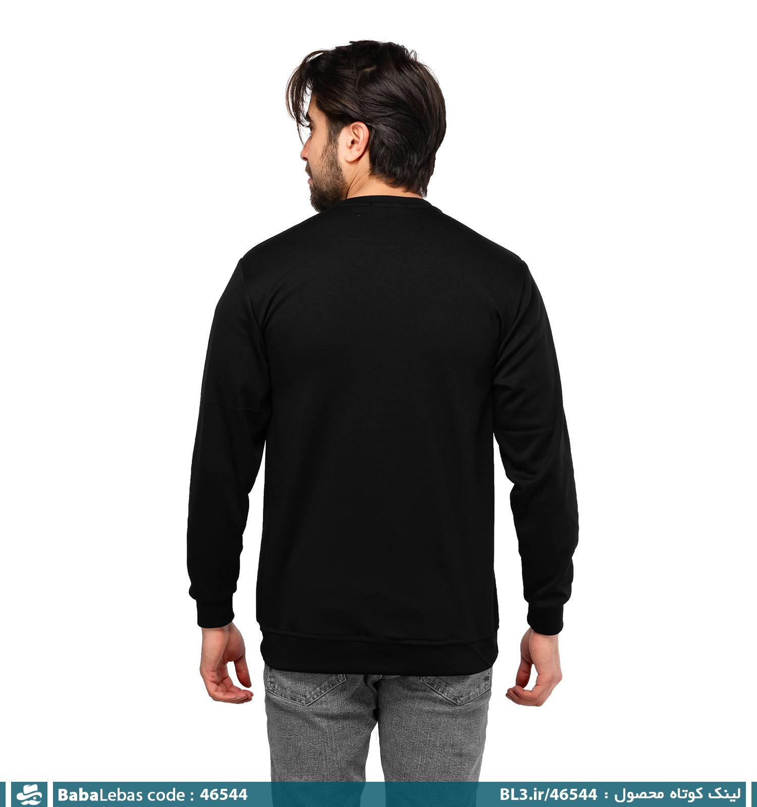 بلوز دورس مردانه یقه گرد مشکی مدل 46544 - تصویر 2