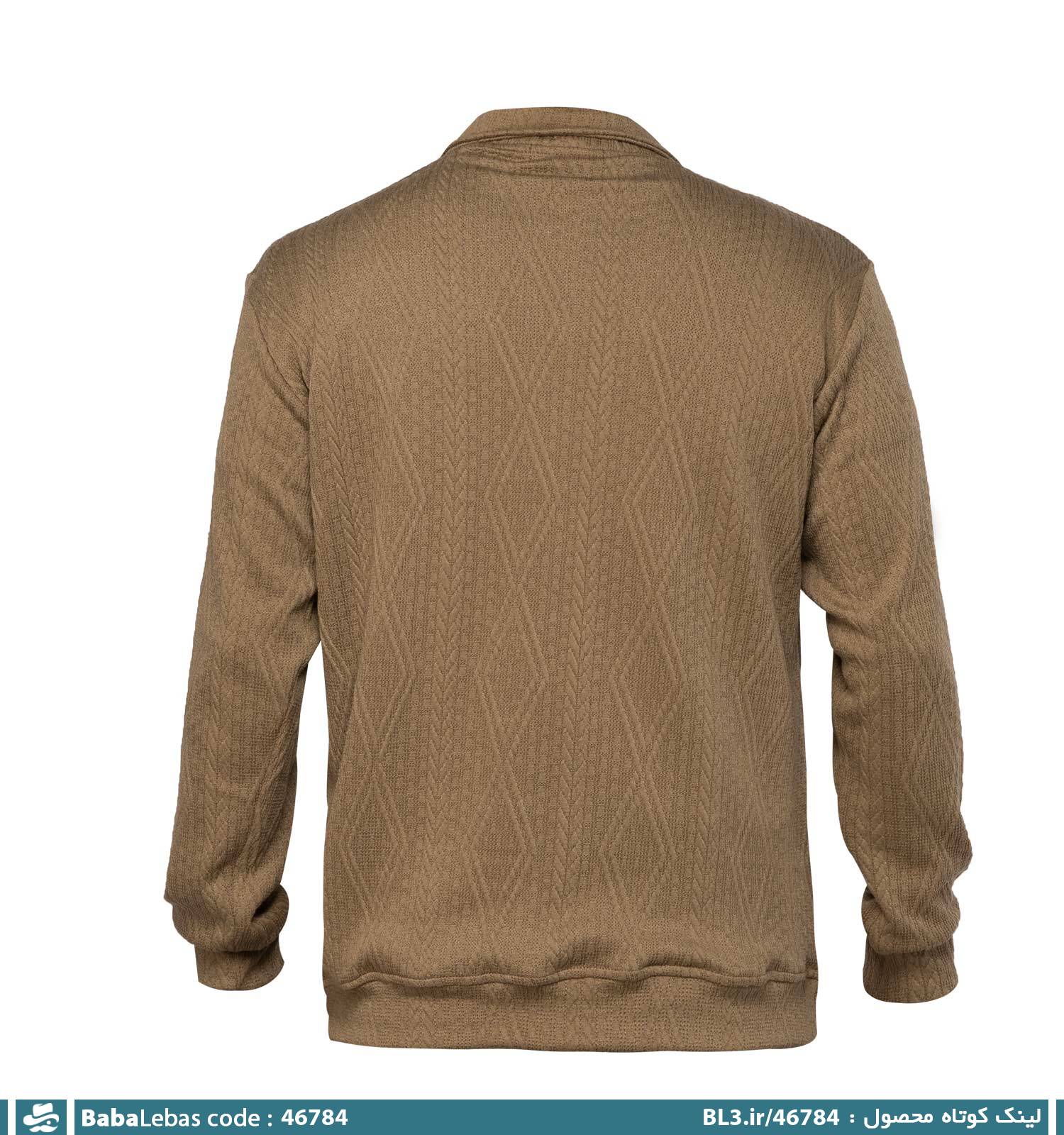 بلوز دورس نیم زیپ یقه دار ساده مدل 46784 - تصویر 2