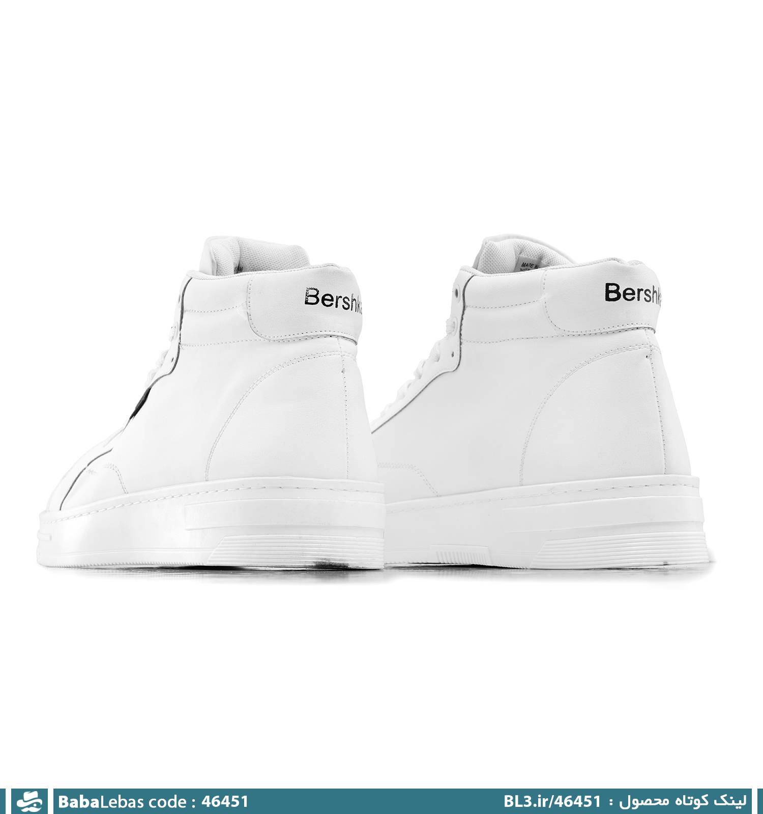 کفش ساقدار چرم مصنوعی مردانه سفید بند دار مدل 46451 - تصویر 3