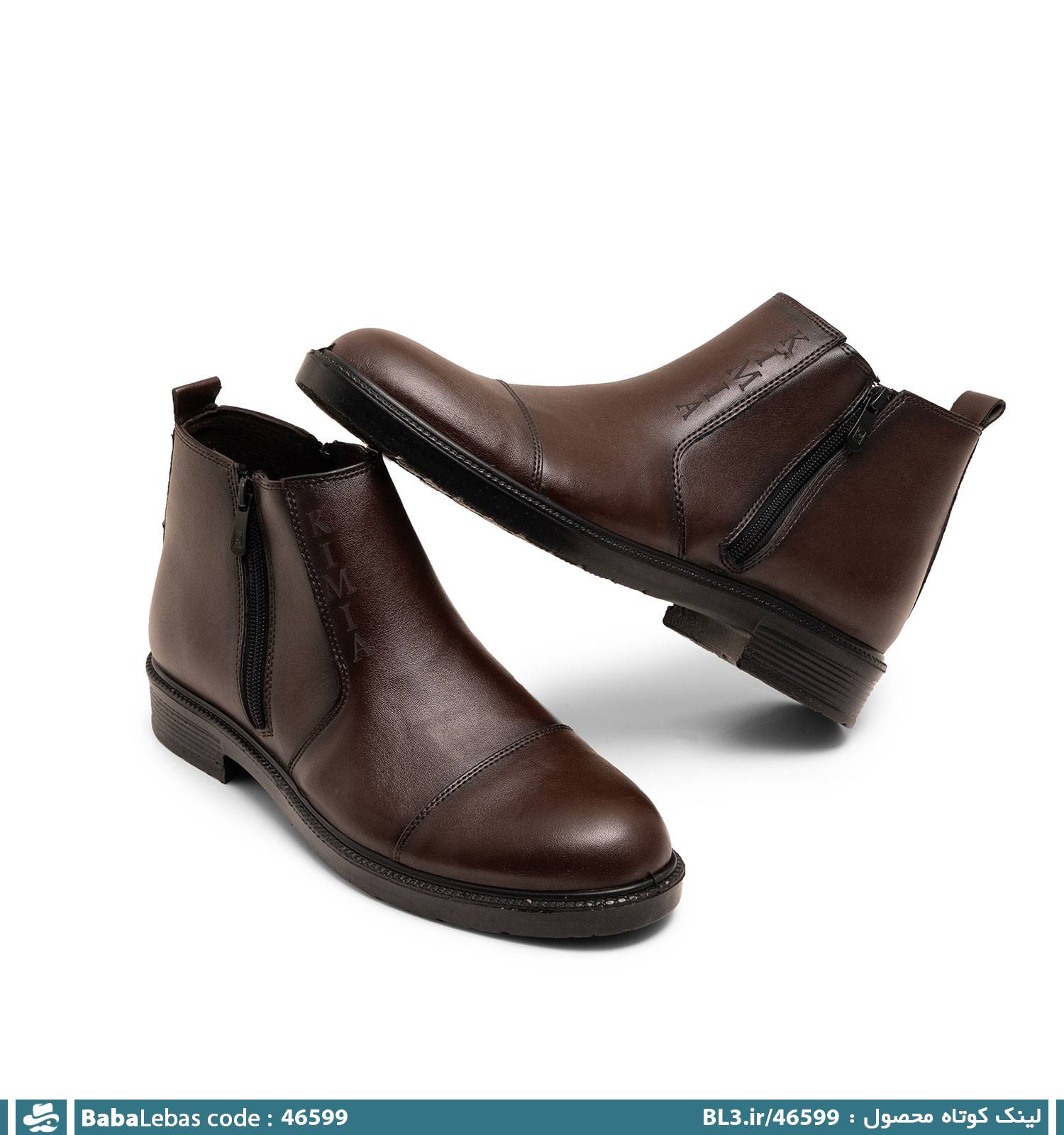 نیم بوت چرم مصنوعی مردانه زیپ دار مدل 46599 - تصویر 2