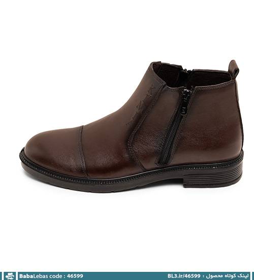 نیم بوت چرم مصنوعی مردانه زیپ دار مدل 46599 - تصویر 4