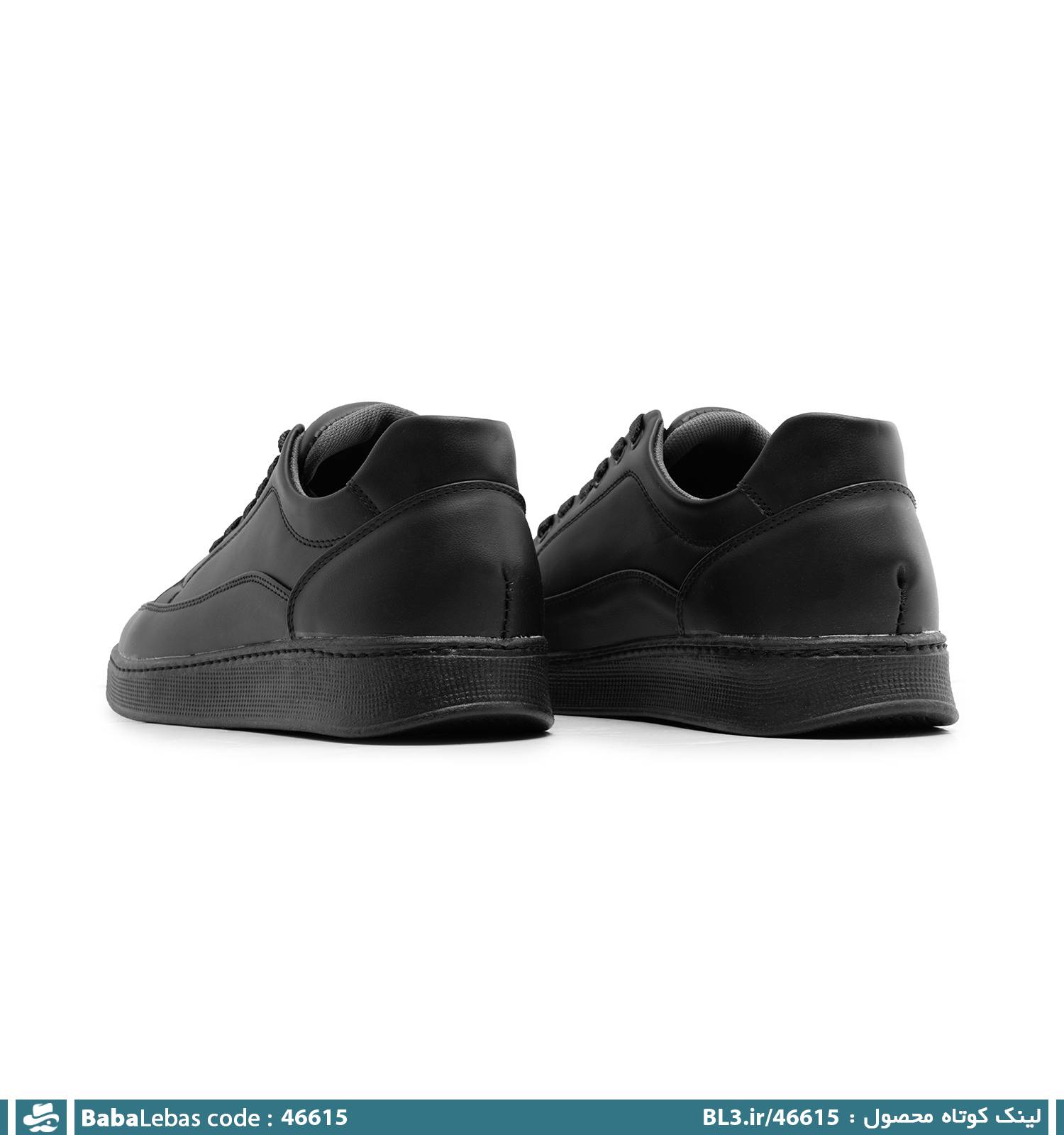 کفش روزمره مردانه مشکی بند دار مدل 46615 - تصویر 2