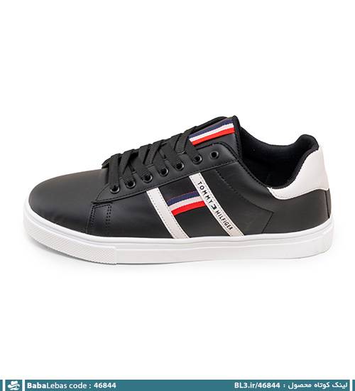 کفش روزمره مردانه مشکی بند دار مدل 46844 - تصویر 4