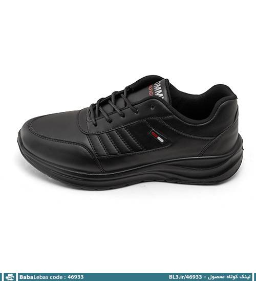 کفش روزمره مردانه مشکی بند دار مدل 46933 - تصویر 4