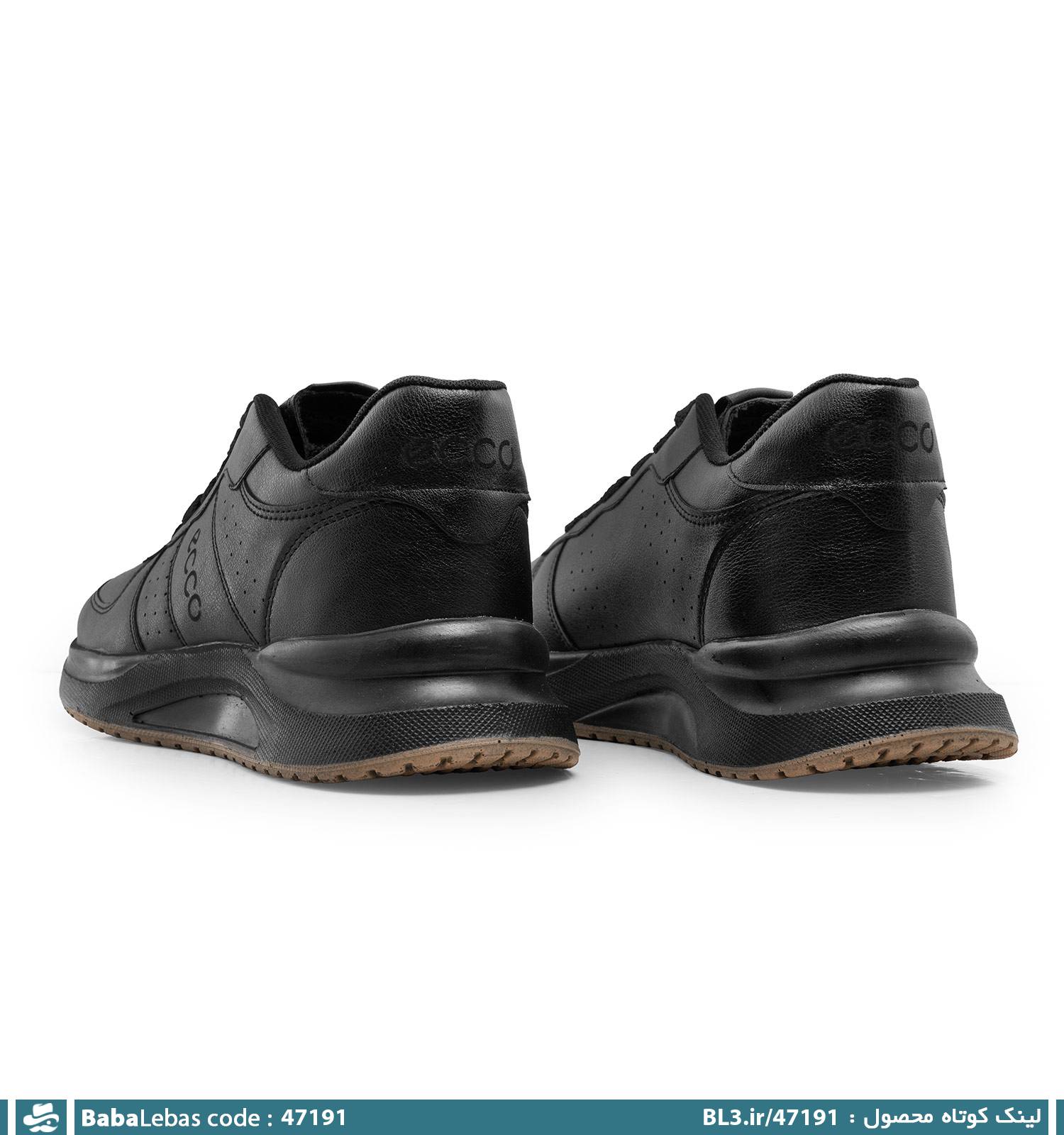 کفش روزمره مردانه مشکی بند دار مدل 47191 - تصویر 3
