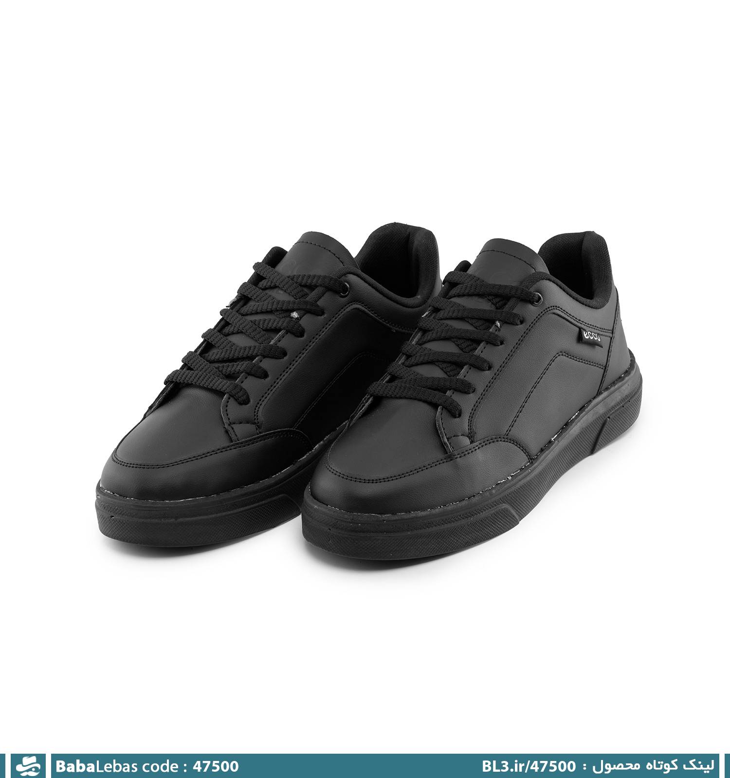 کفش روزمره مردانه مشکی بند دار مدل 47500 - تصویر 2