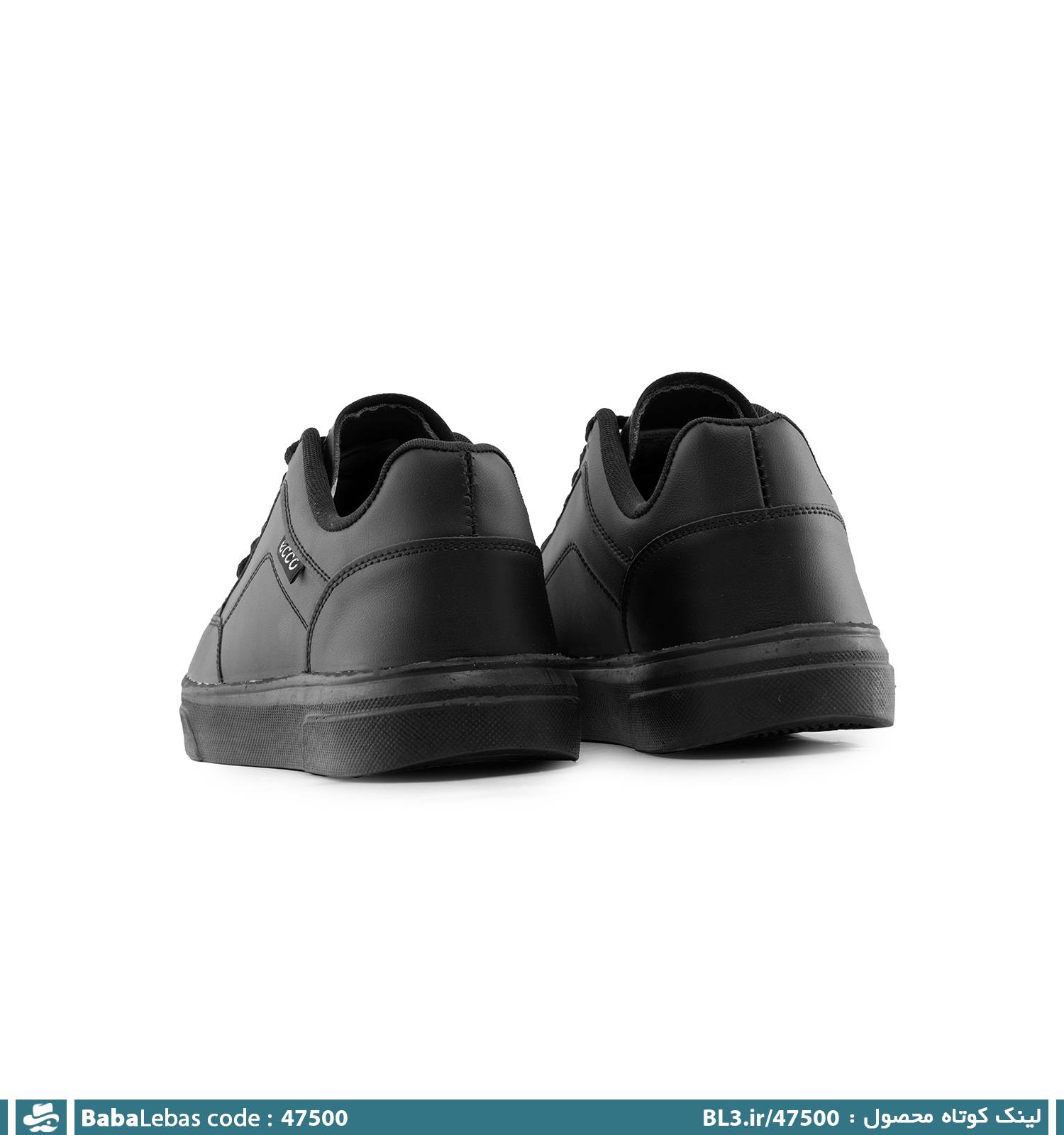 کفش روزمره مردانه مشکی بند دار مدل 47500 - تصویر 3