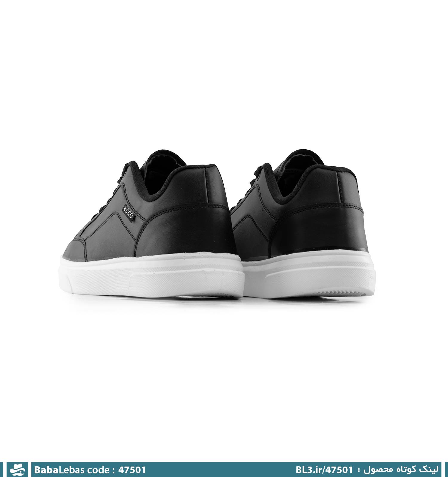 کفش روزمره مردانه مشکی بند دار مدل 47501 - تصویر 3