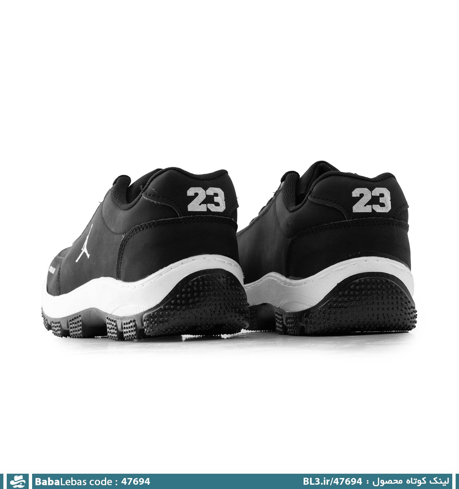 کفش روزمره مردانه مشکی بند دار مدل 47694 - تصویر 3