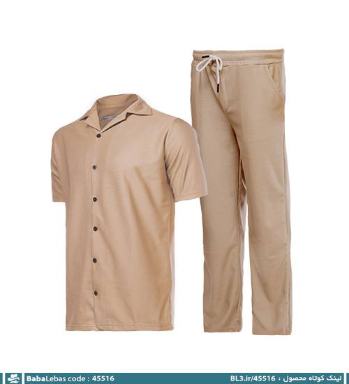 ست مردانه پیراهن و شلوار آستین کوتاه ساده مدل 45516 - تصویر 5