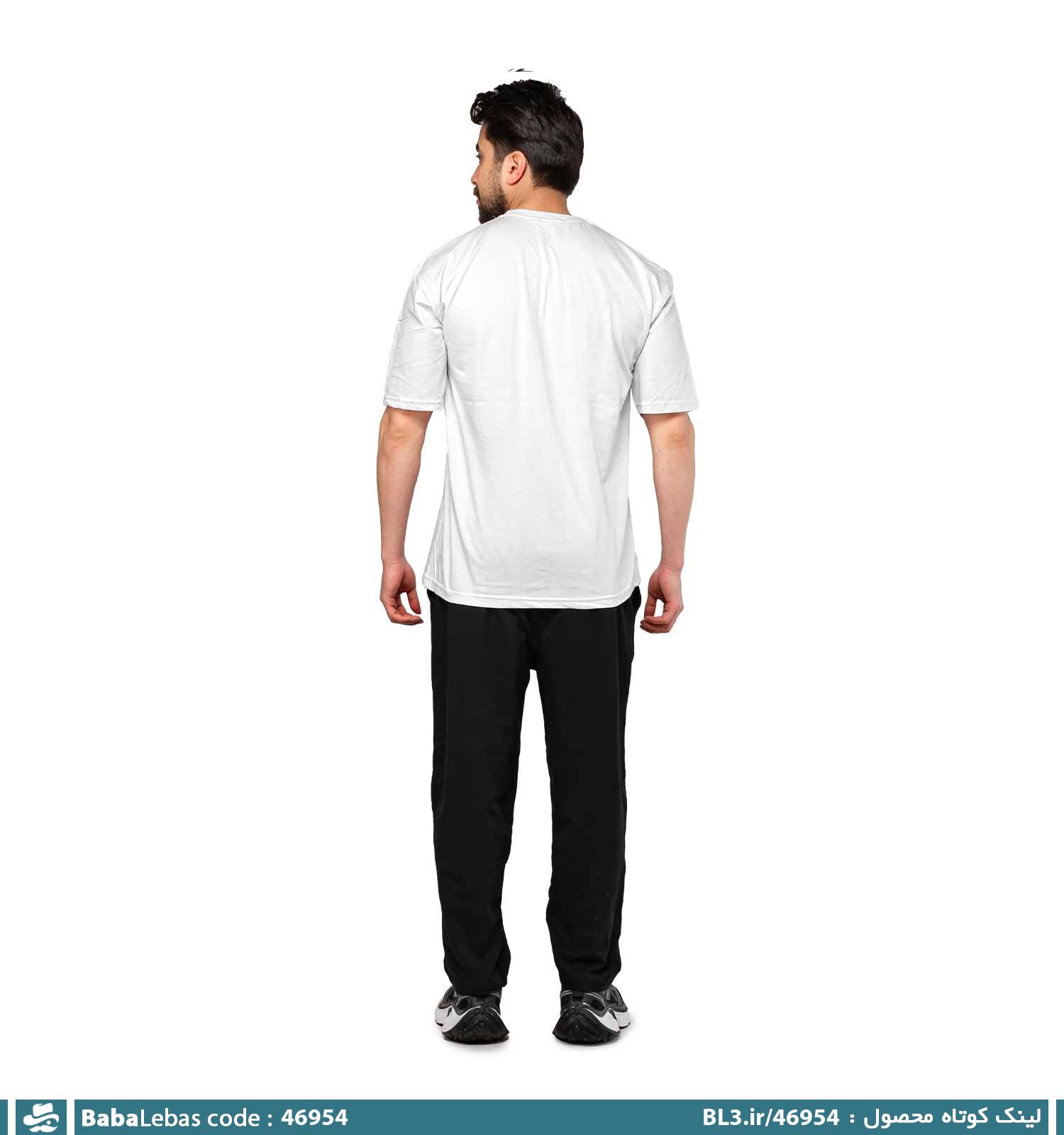 ست تیشرت و شلوار مردانه باشگاهی یوونتوس سفید یقه گرد مدل 46954 - تصویر 2