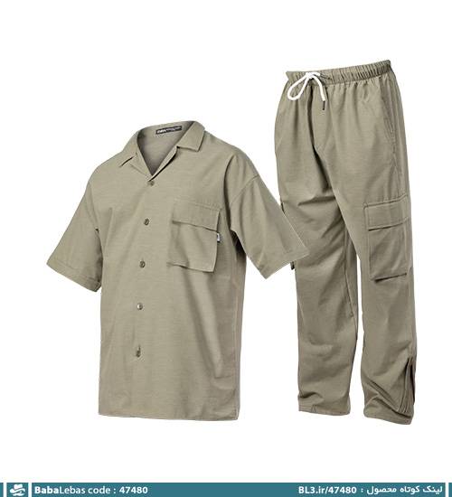 ست مردانه پیراهن و شلوار لینن ساده مدل 47480 - تصویر 5