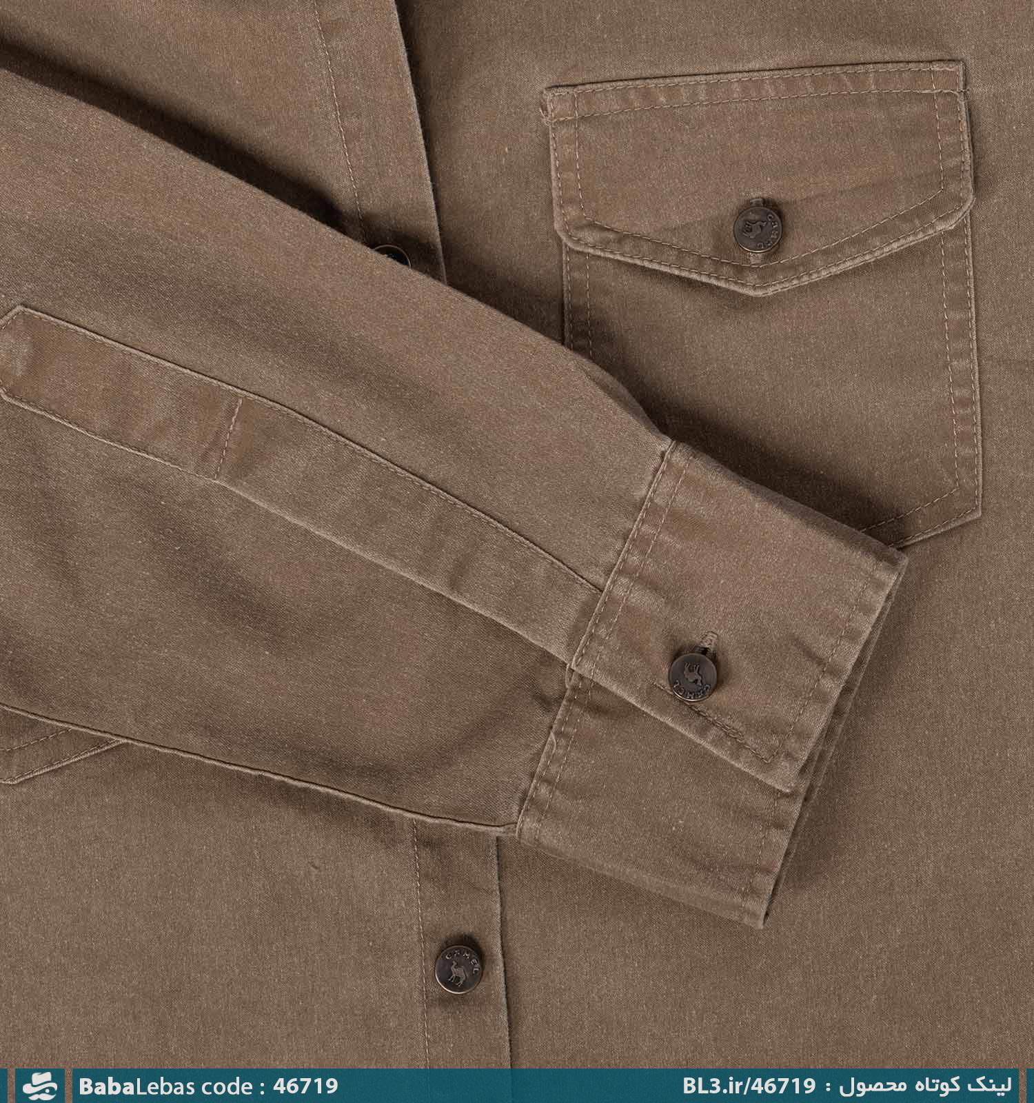 پیراهن اسپرت کتان مردانه آستین بلند ساده مدل 46719 - تصویر 3