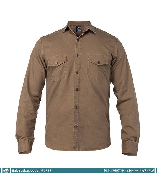 پیراهن اسپرت کتان مردانه آستین بلند ساده مدل 46719 - تصویر 4