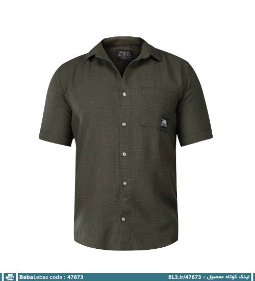 پیراهن اسپرت کنفی مردانه ساده آستین کوتاه مدل 47873 - تصویر 4