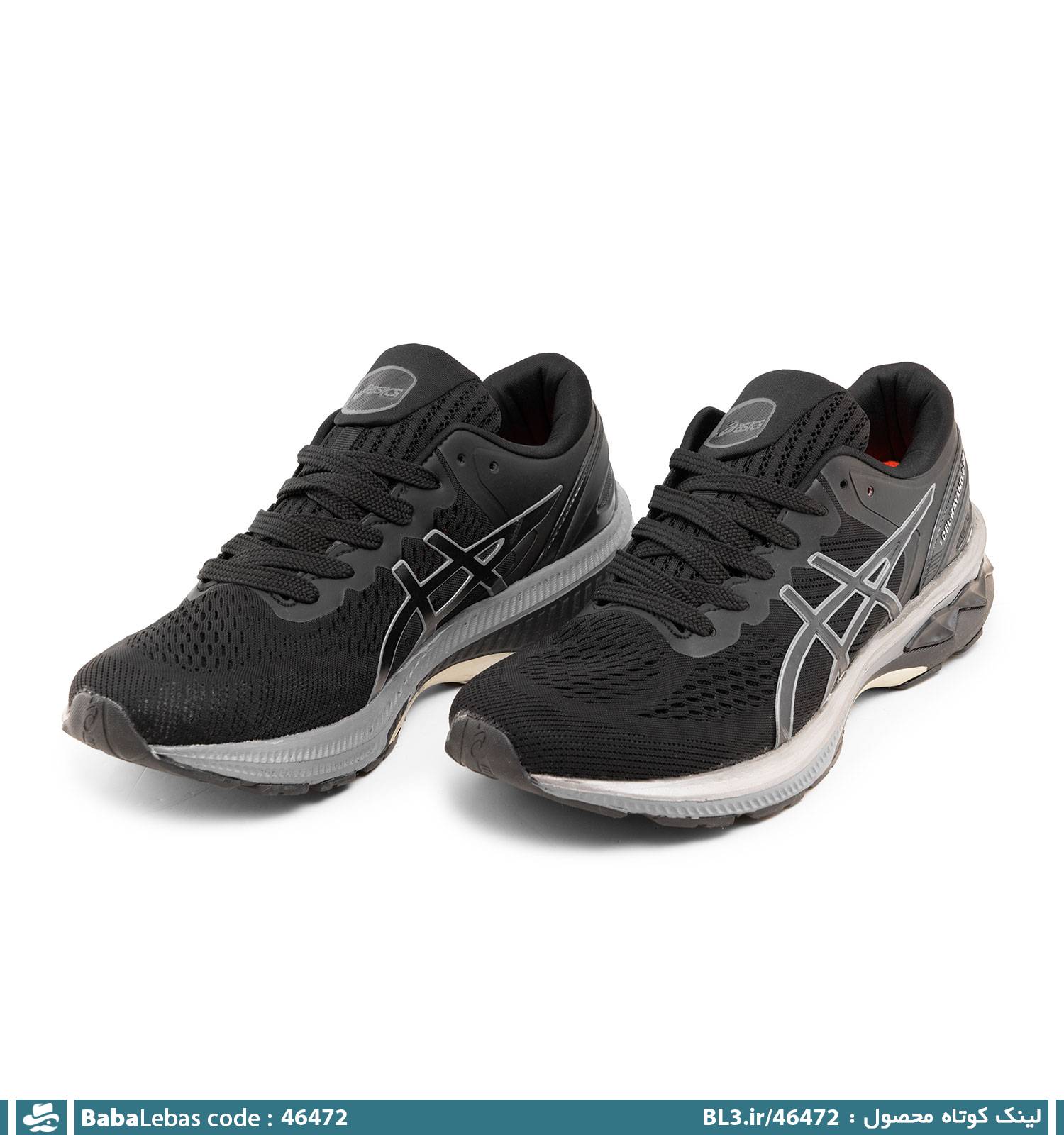 کفش اسپرت مردانه مشکی بندی مدل 46472 - تصویر 2