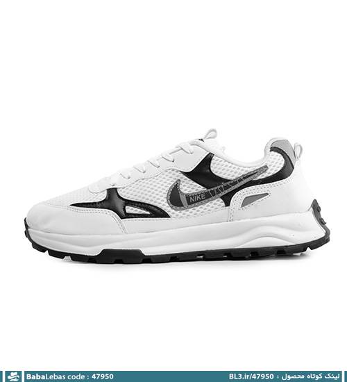 کفش اسپرت مردانه سفید بندی مدل47950 - تصویر 4