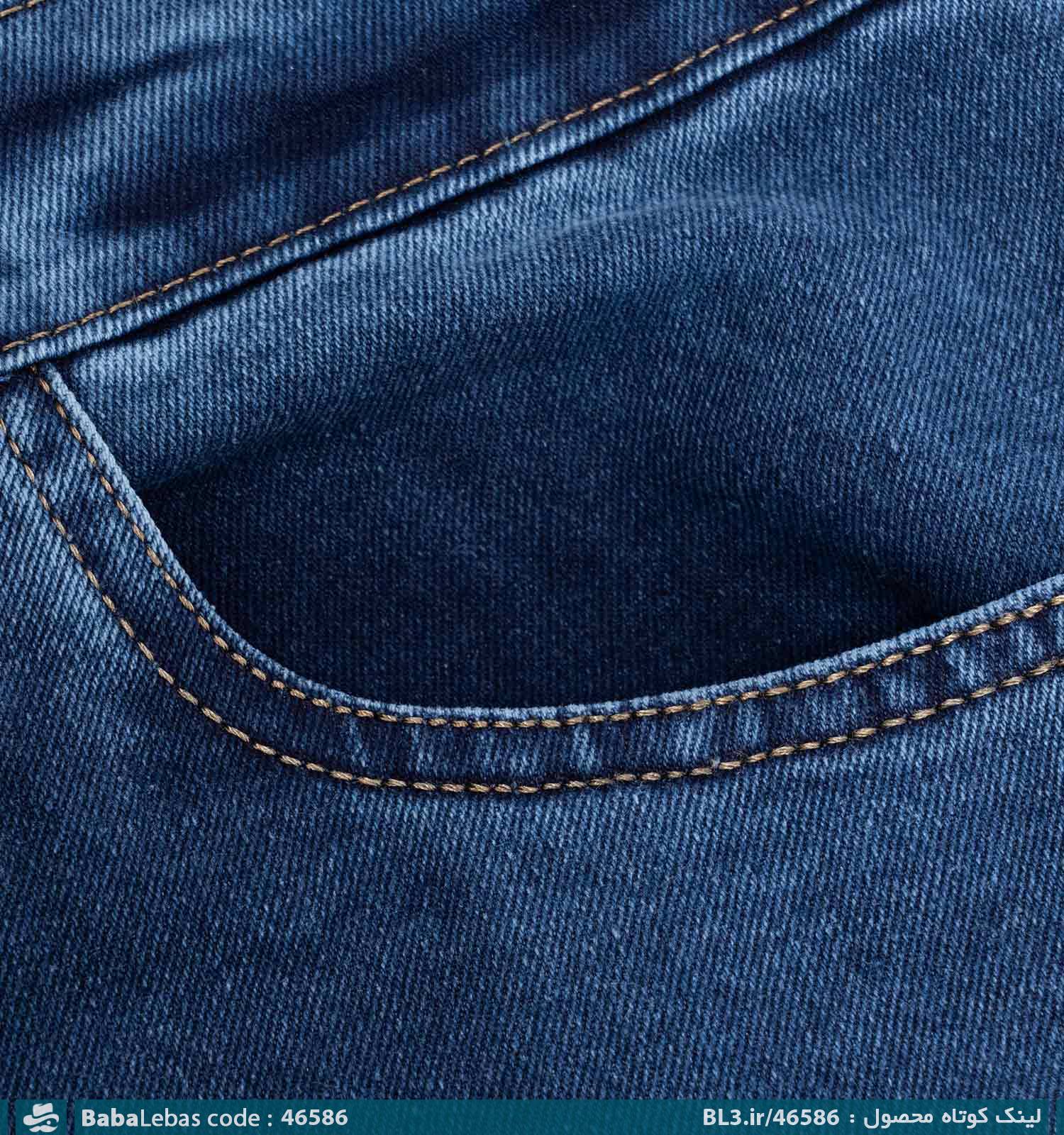 شلوار لی مام فیت مردانه اسپرت مدل 46586 - تصویر 3