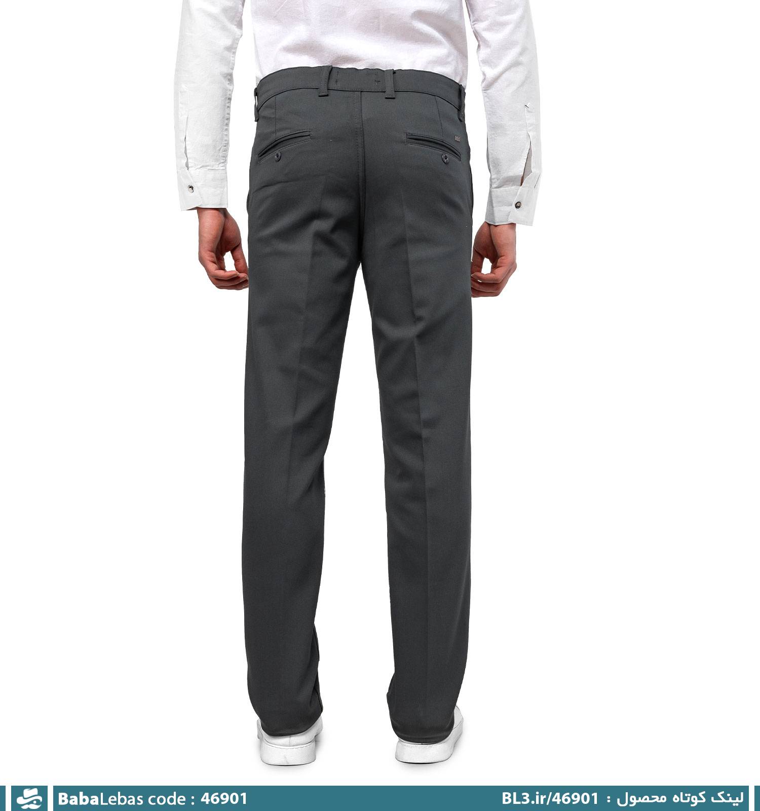 شلوار راسته کتان کلاسیک مردانه مدل 46901 - تصویر 2