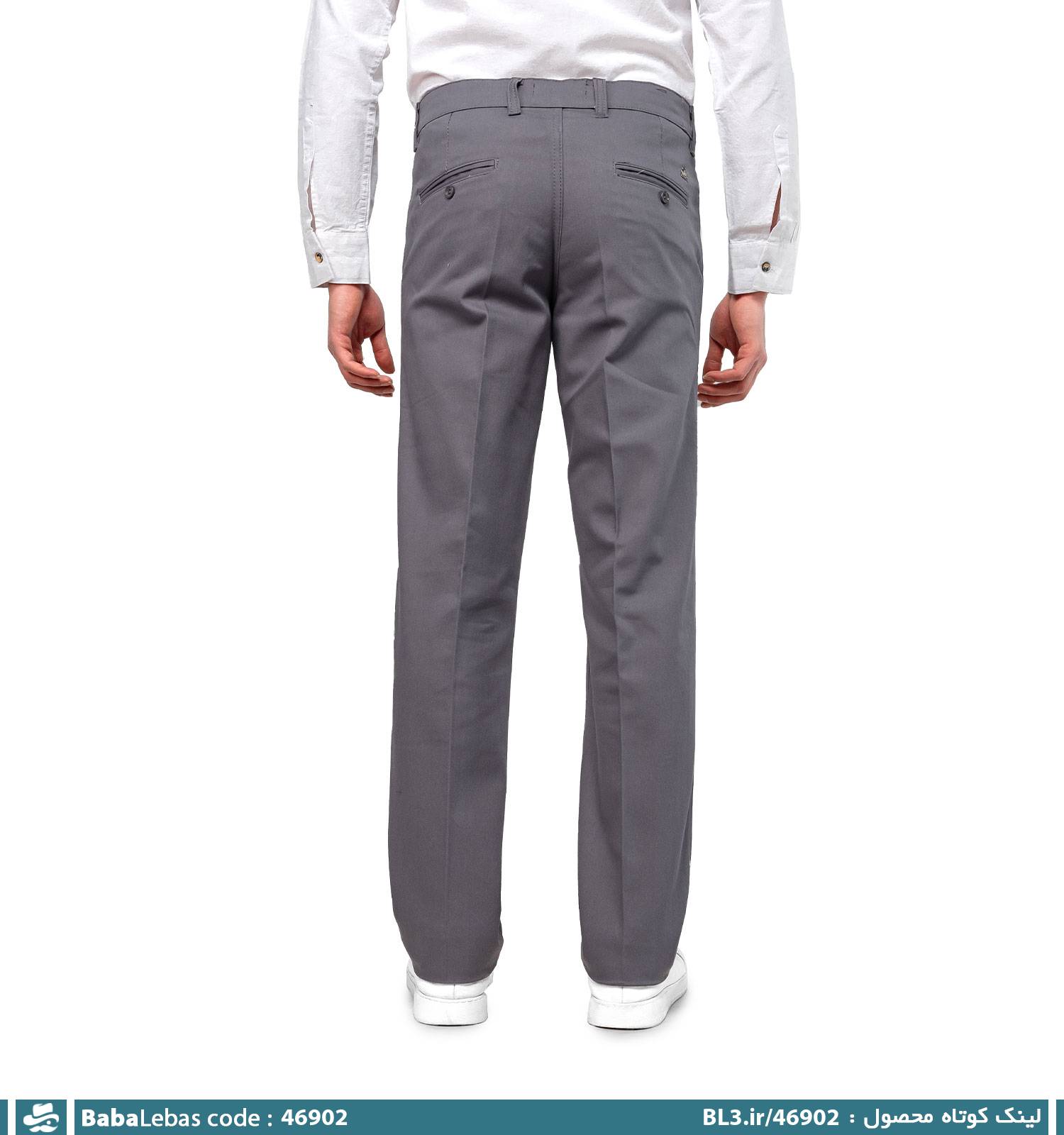 شلوار راسته کتان کلاسیک مردانه مدل 46902 - تصویر 2
