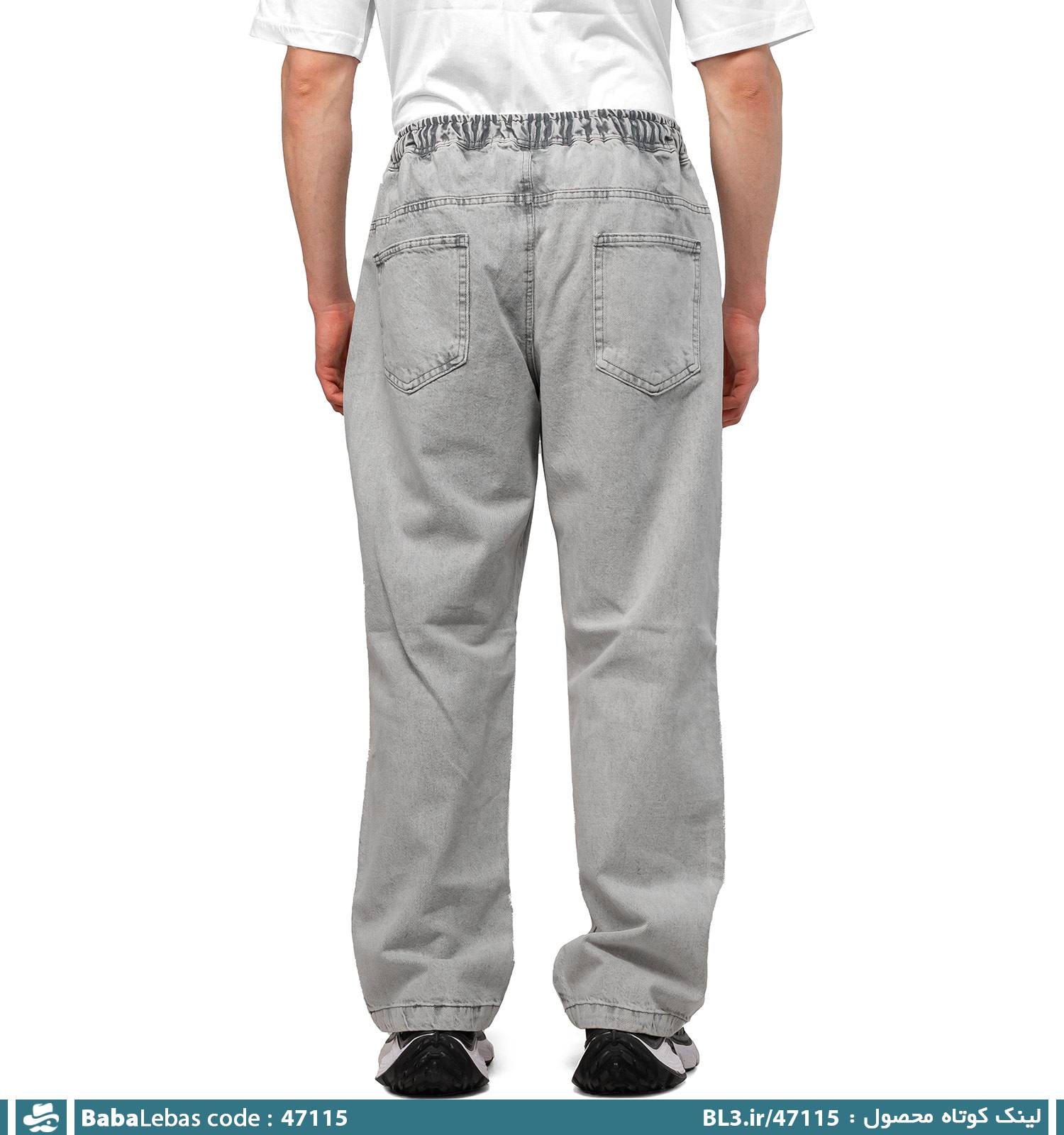 شلوار لی بگ مردانه اسپرت مدل 47115 - تصویر 2