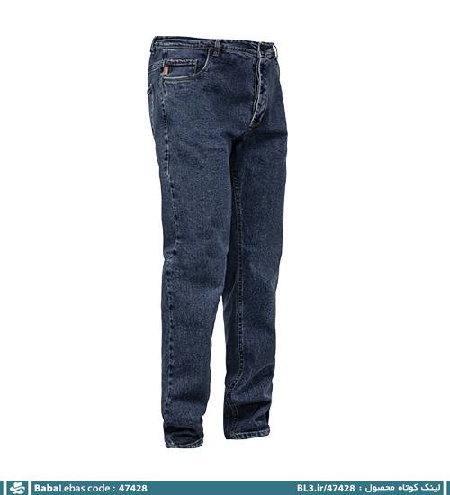 شلوار لی راسته مردانه آبی اسپرت مدل 47428 - تصویر 3