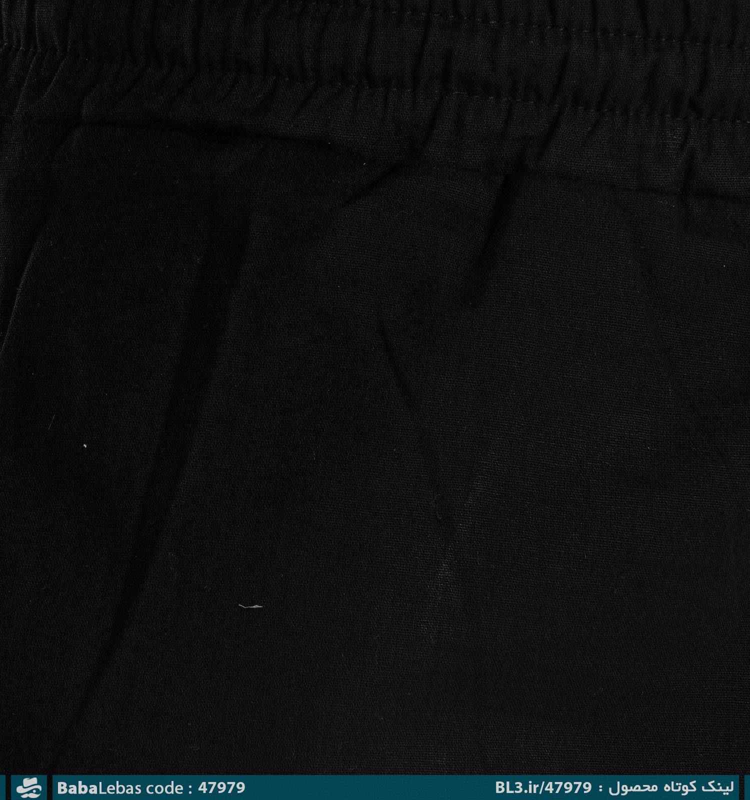 شلوار لینن اسلش مردانه مشکی اسپرت مدل 47979 - تصویر 2