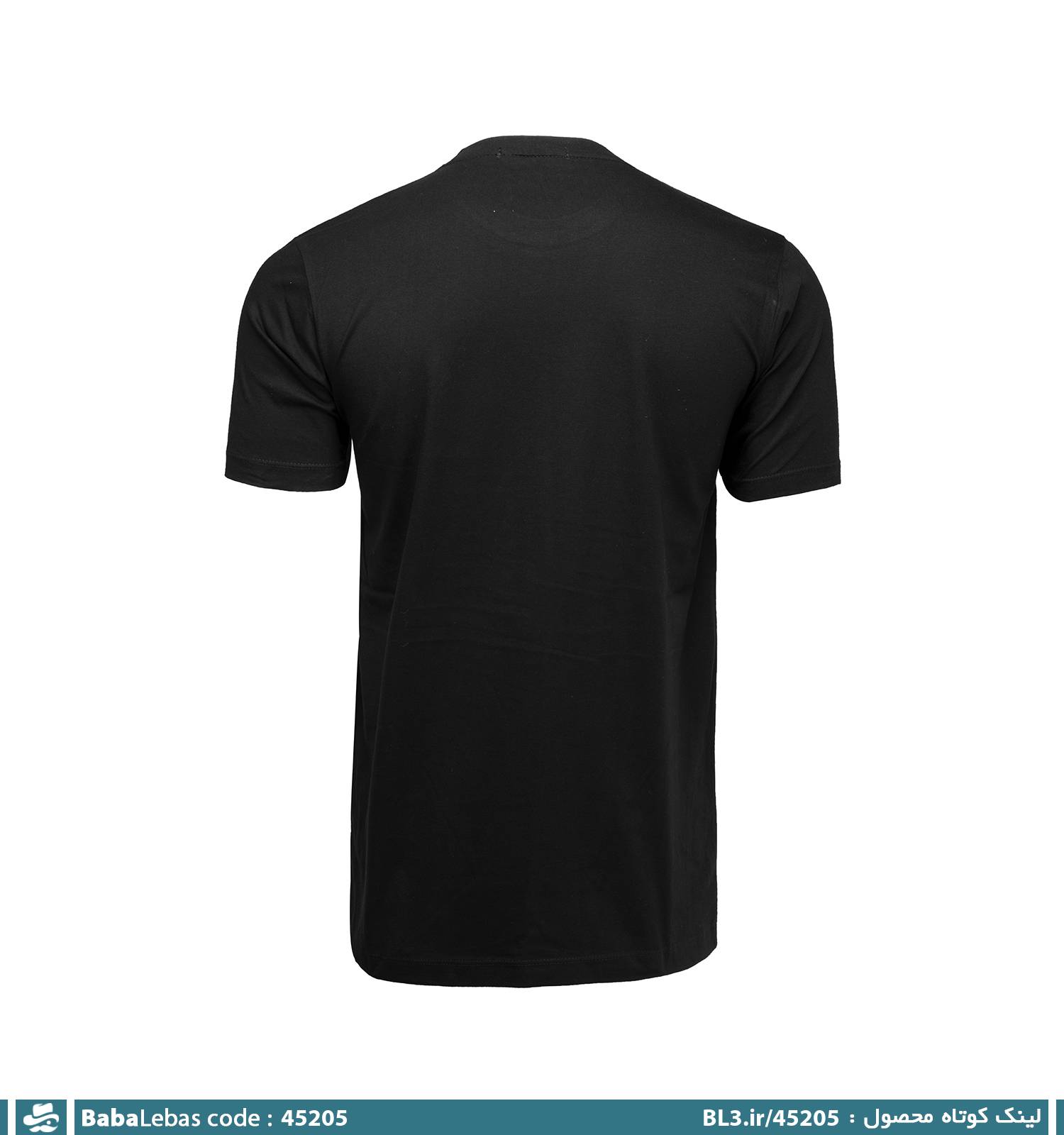 تیشرت یقه گرد مردانه مشکی پنبه طرح دار مدل 45205 - تصویر 2