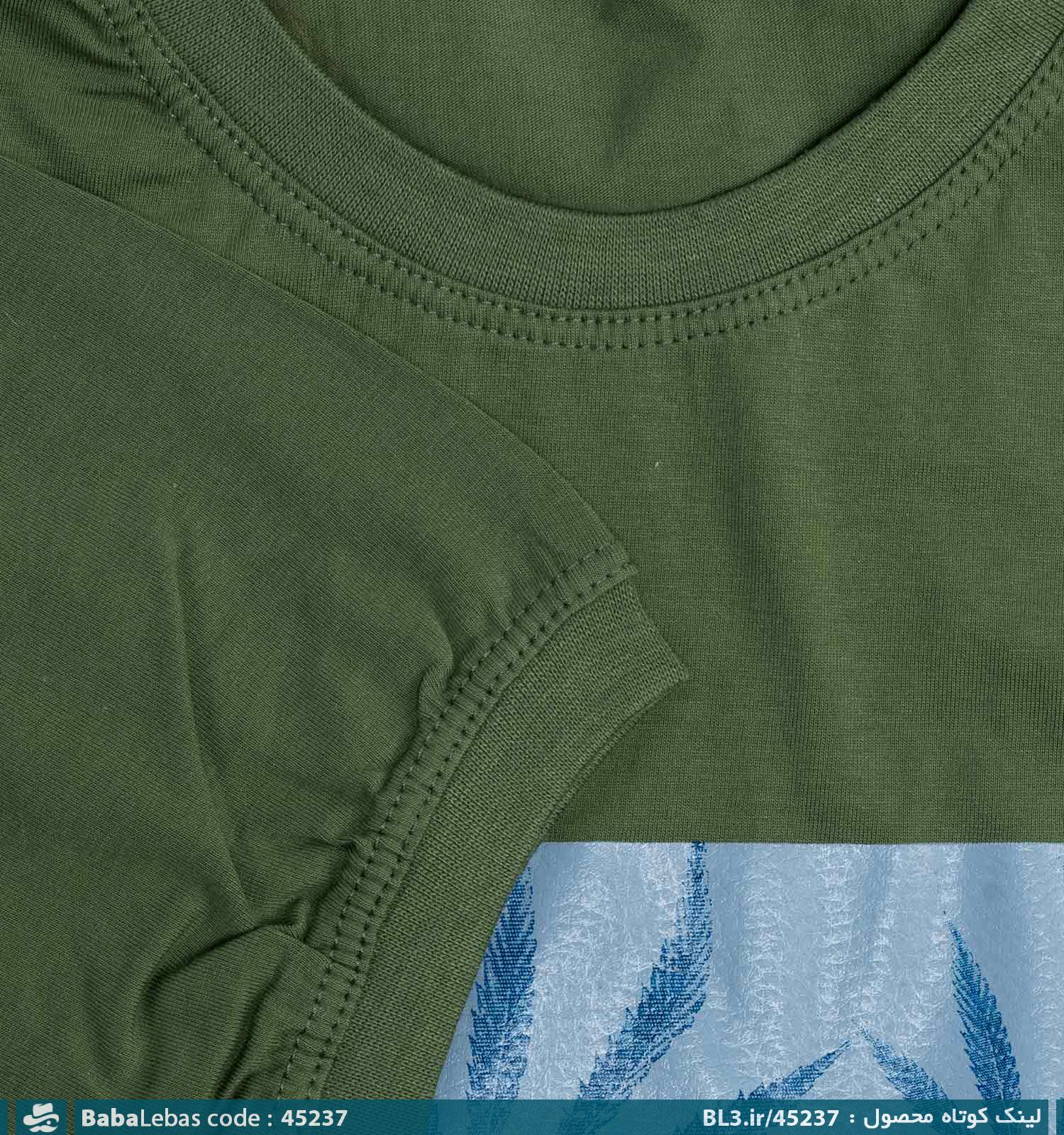 تیشرت یقه گرد مردانه پنبه طرح دار مدل 45237 - تصویر 3