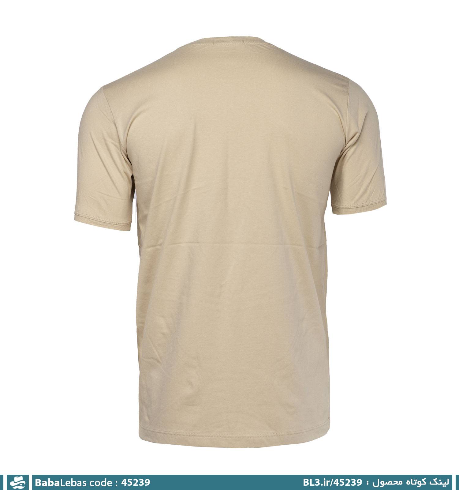 تیشرت یقه گرد مردانه پنبه طرح دار مدل 45239 - تصویر 2