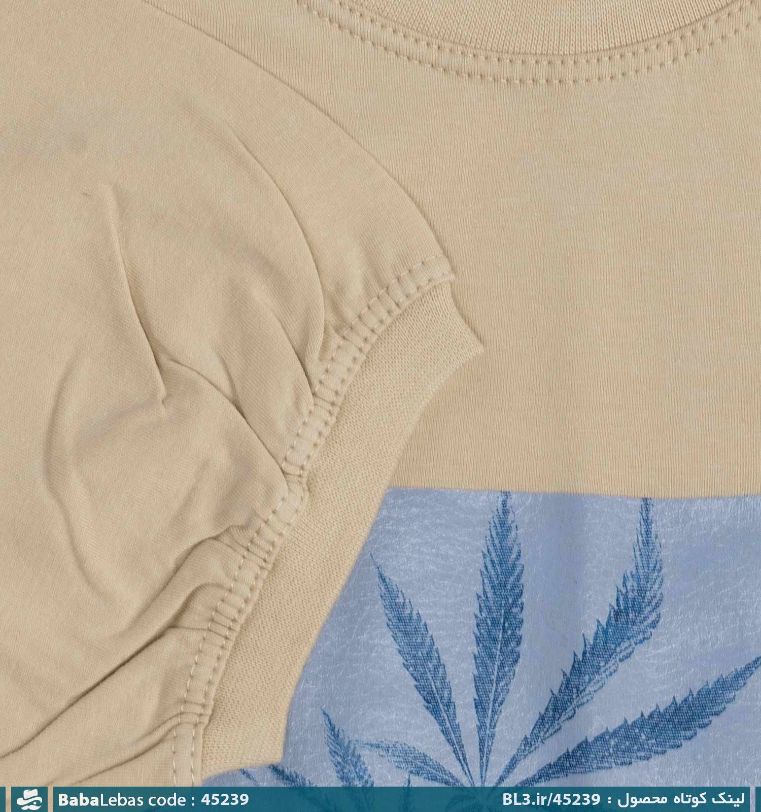 تیشرت یقه گرد مردانه پنبه طرح دار مدل 45239 - تصویر 3