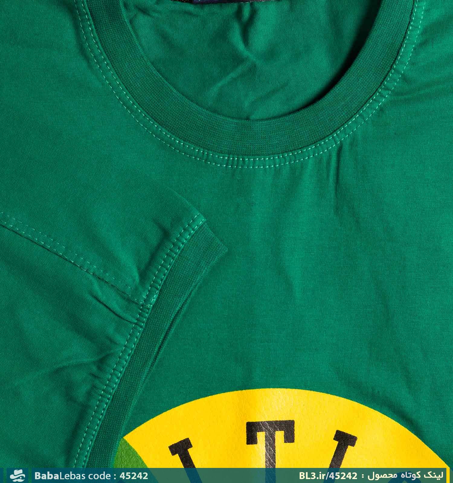 تیشرت یقه گرد مردانه پنبه طرح دار مدل 45242 - تصویر 3