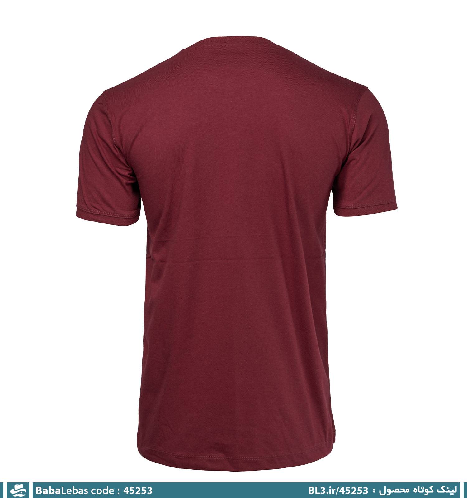 تیشرت یقه گرد مردانه پنبه طرح دار مدل 45253 - تصویر 2