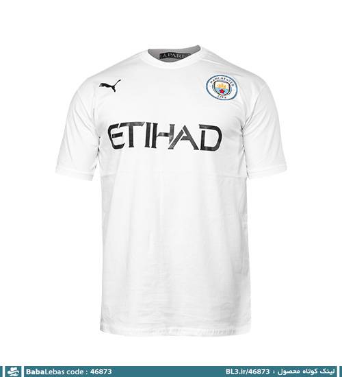 کیت ورزشی منچسترسیتی یقه گرد مردانه سفید مدل 46873 - تصویر 4