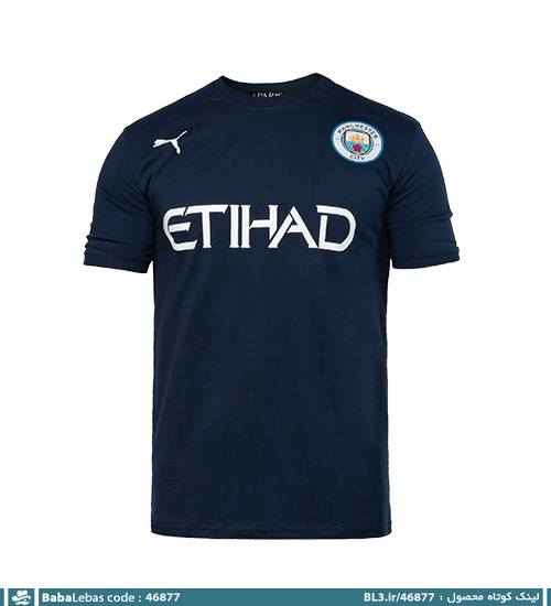 کیت ورزشی منچسترسیتی یقه گرد مردانه سرمه ای مدل 46877 - تصویر 4