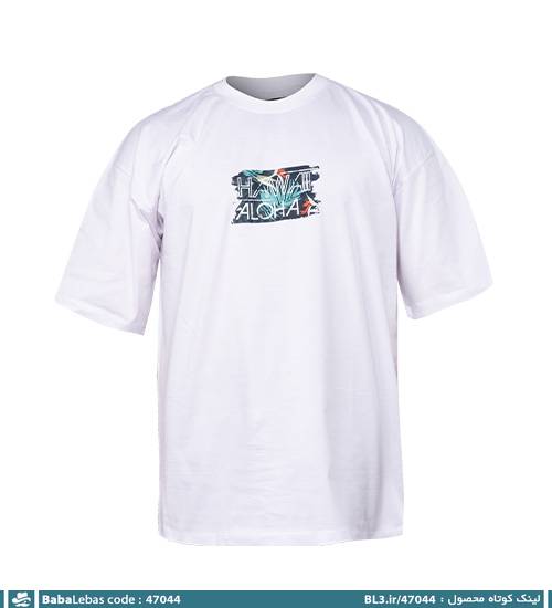 تیشرت لش یقه گرد مردانه سفید طرح دار مدل 47044 - تصویر 4