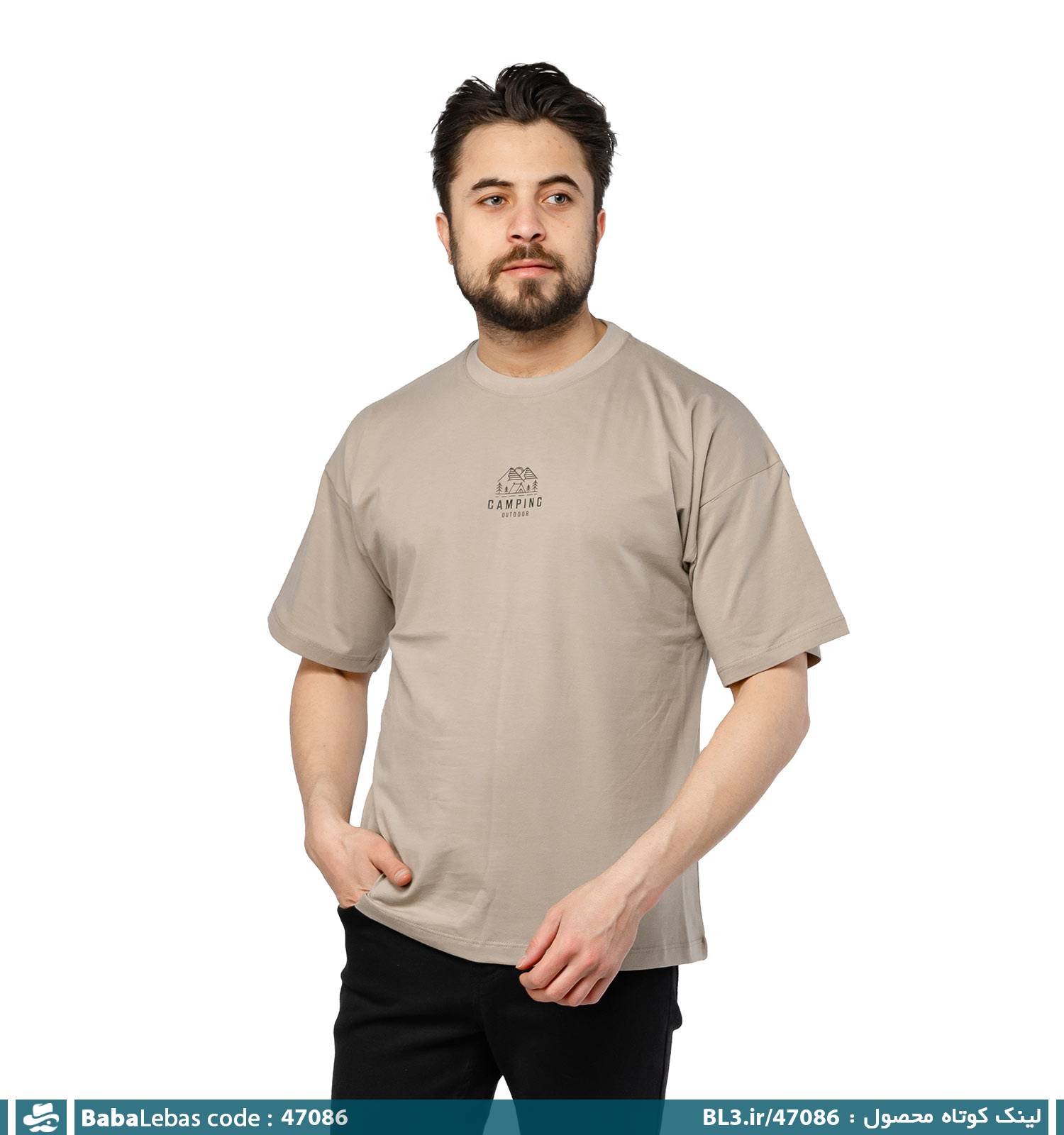 تیشرت لش یقه گرد مردانه ساده مدل 47086 - تصویر 2