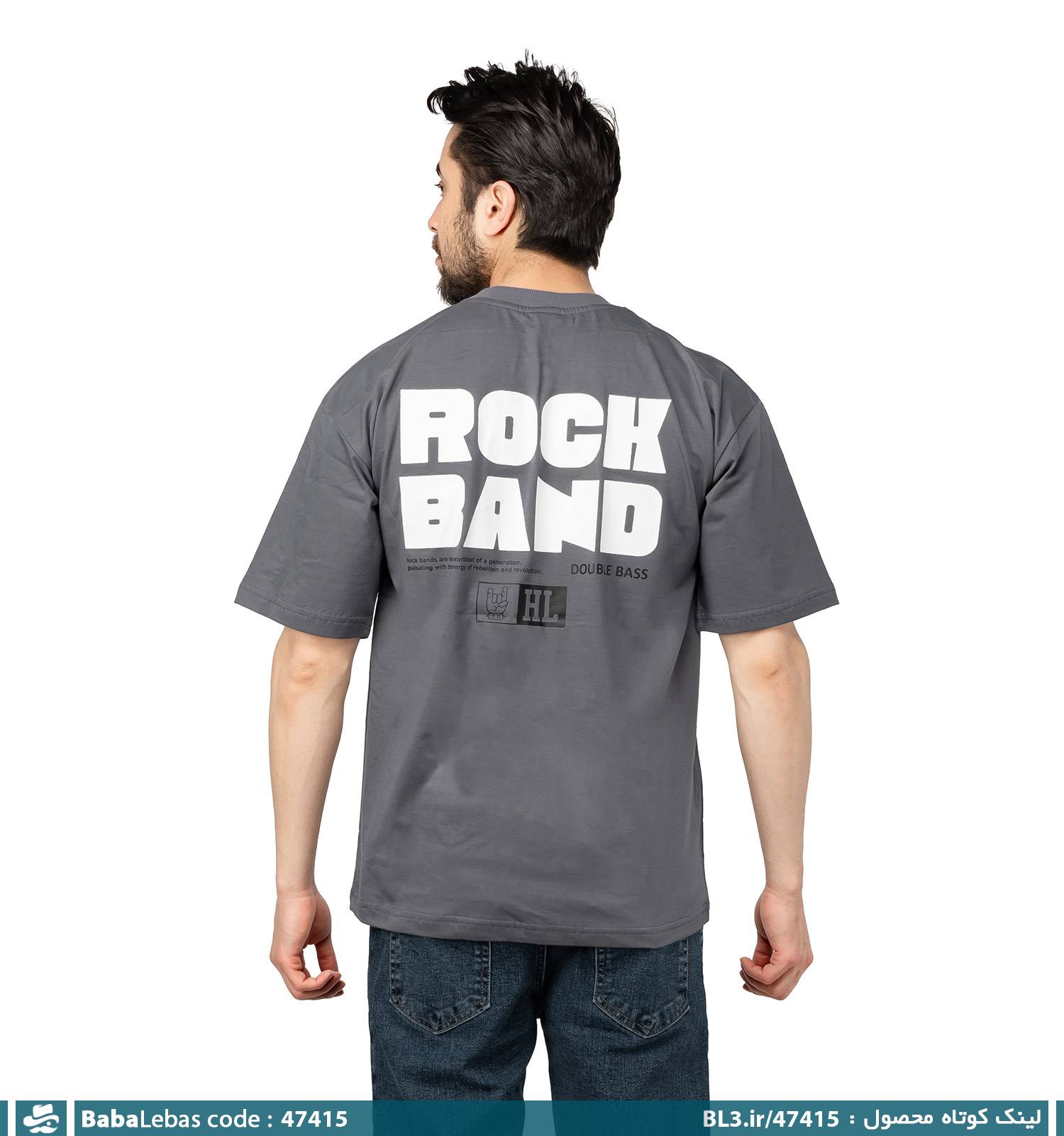 تیشرت لش یقه گرد مردانه طوسی ساده مدل 47415 - تصویر 2