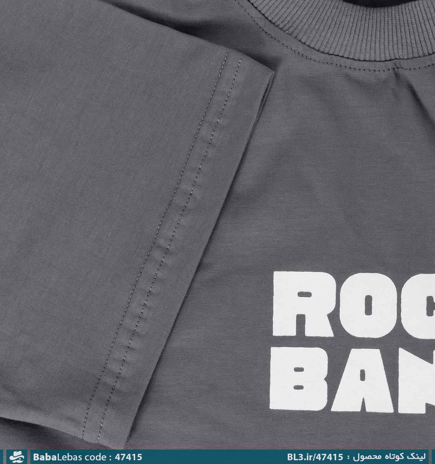 تیشرت لش یقه گرد مردانه طوسی ساده مدل 47415 - تصویر 3