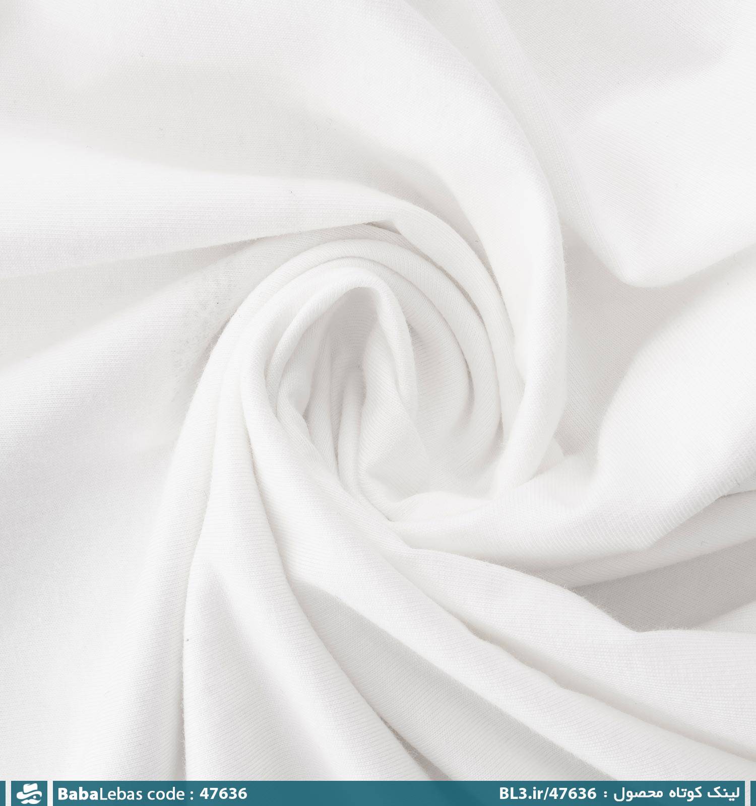 تیشرت یقه گرد نخ پنبه مردانه سفید طرح دار مدل 47636 - تصویر 3