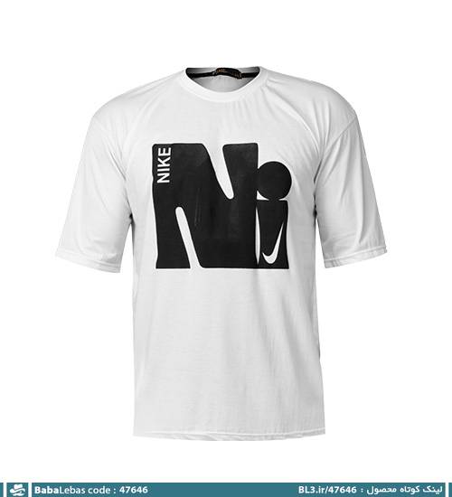 تیشرت لش یقه گرد مردانه سفید نخ پنبه طرح دار مدل 47646 - تصویر 4