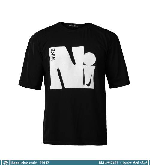 تیشرت لش یقه گرد مردانه مشکی نخ پنبه طرح دار مدل 47647 - تصویر 4