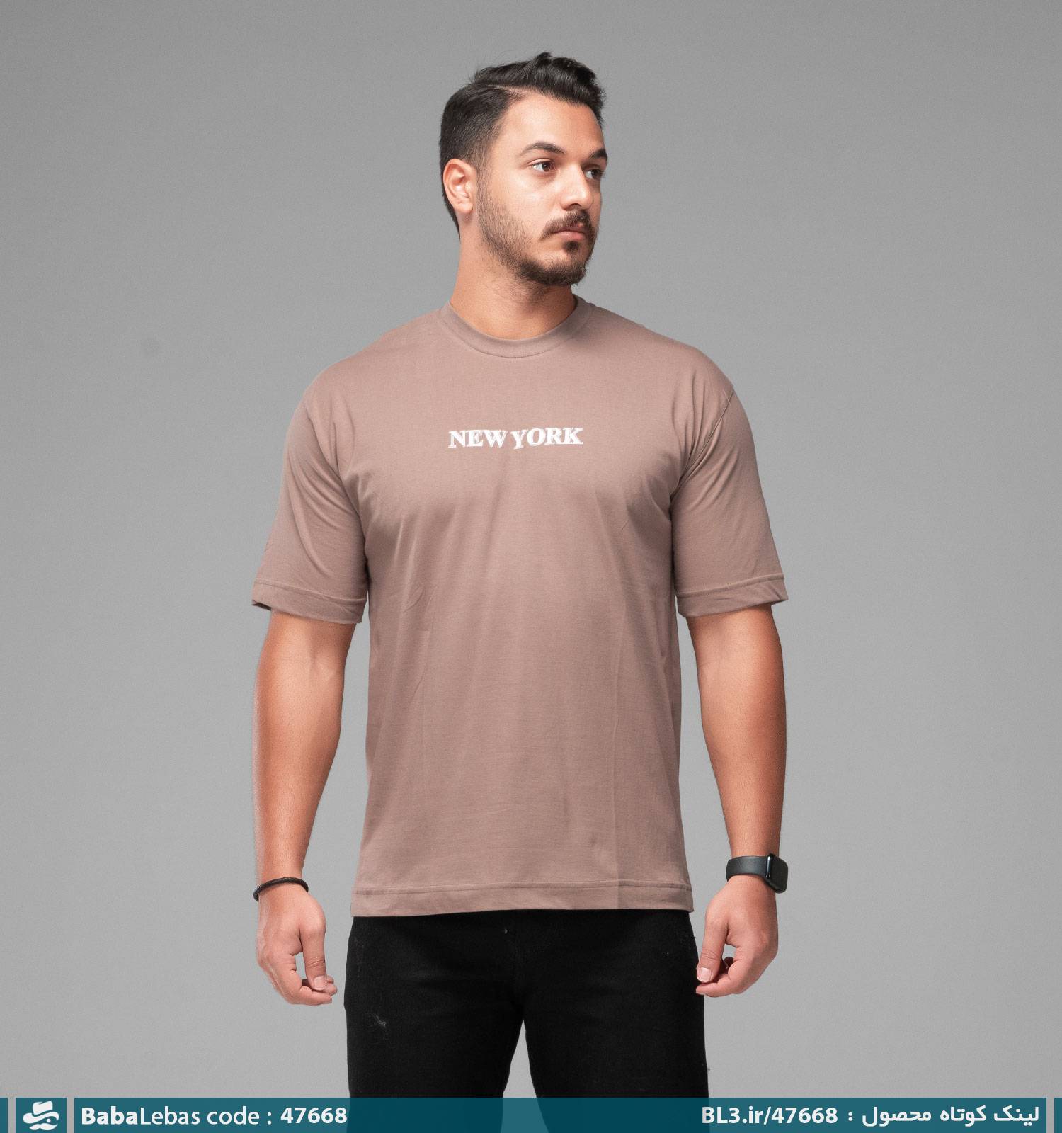 تیشرت یقه گرد مردانه ماکان طرح دار مدل 47668 - تصویر 3