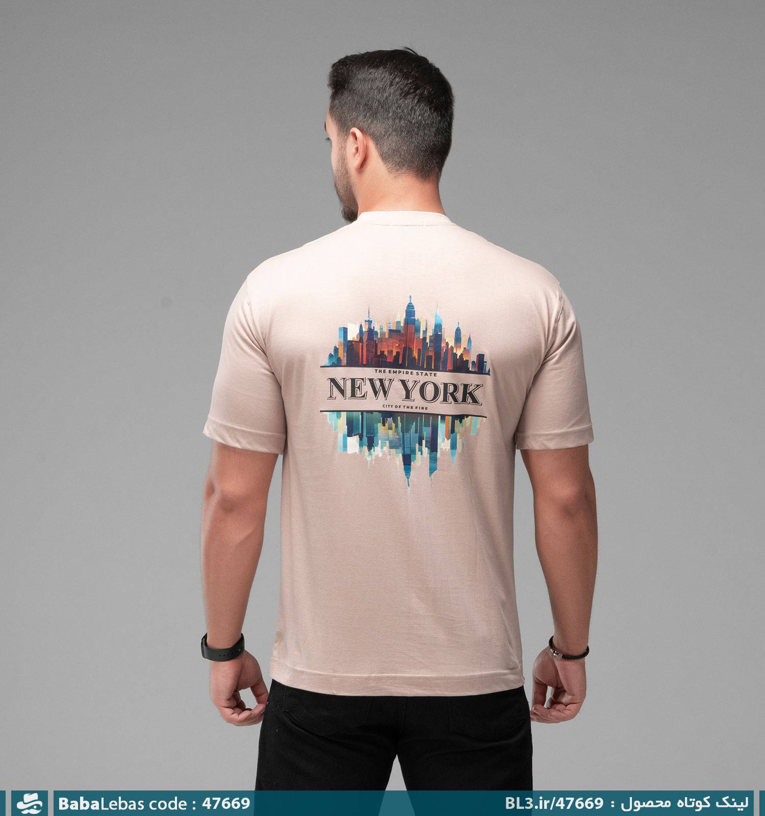 تیشرت یقه گرد مردانه ماکان طرح دار مدل 47669 - تصویر 2