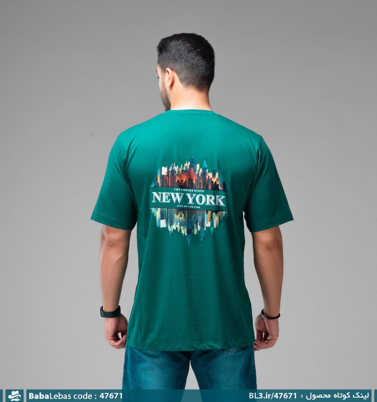تیشرت یقه گرد مردانه ماکان طرح دار مدل 47671 - تصویر 2