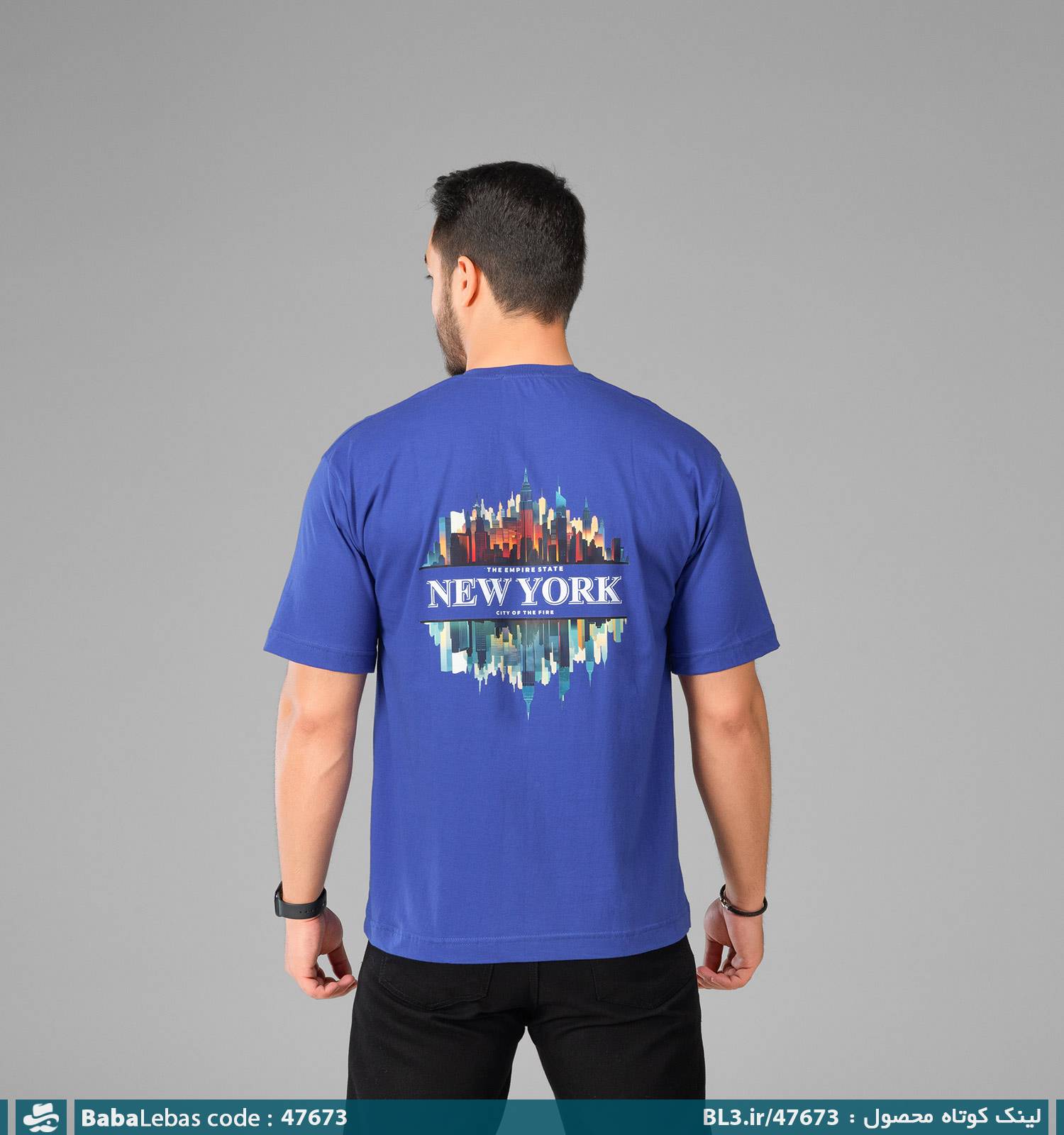 تیشرت یقه گرد مردانه ماکان طرح دار مدل 47673 - تصویر 2