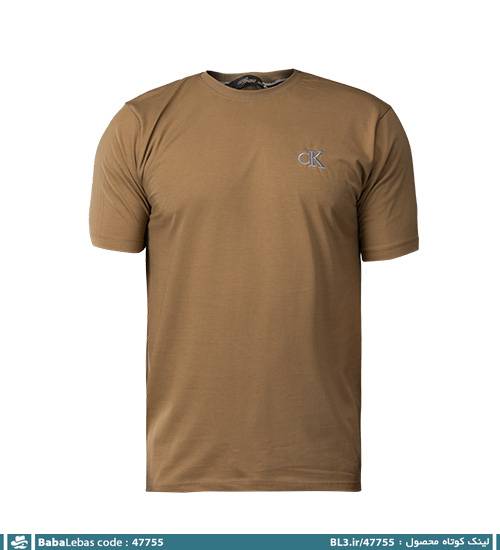 تیشرت یقه گرد مردانه نخ پنبه گلدوزی شده مدل 47755 - تصویر 4