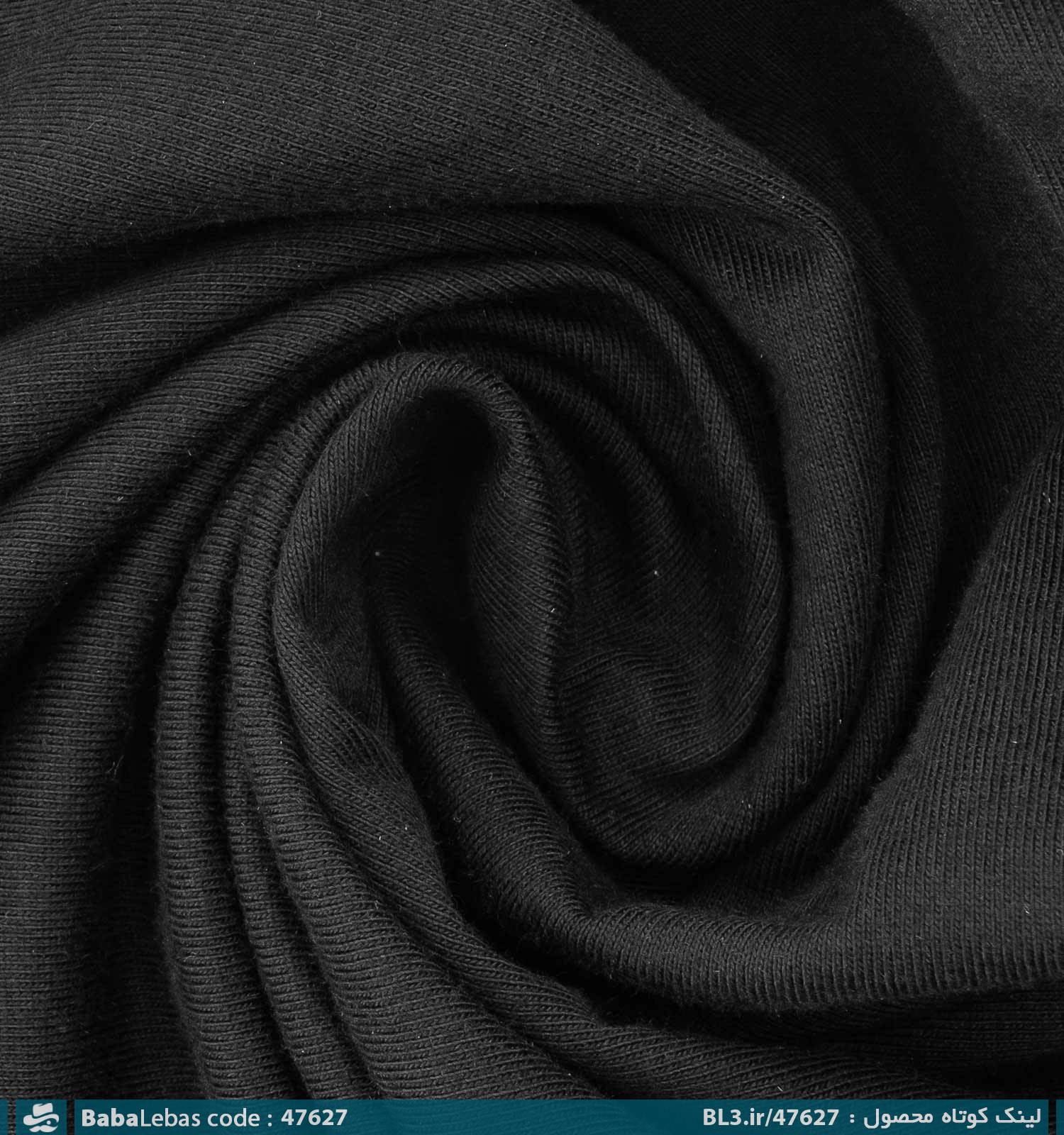 تیشرت لش باکسی مچینست نخ پنبه یقه گرد مشکی طرح دار مدل 47627 - تصویر 3